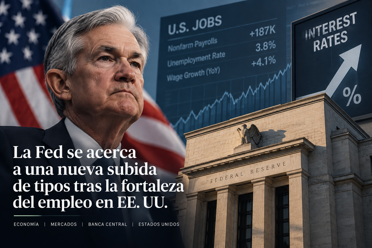 La Fed se acerca a una nueva subida de tipos tras la fortaleza del empleo en EE. UU.